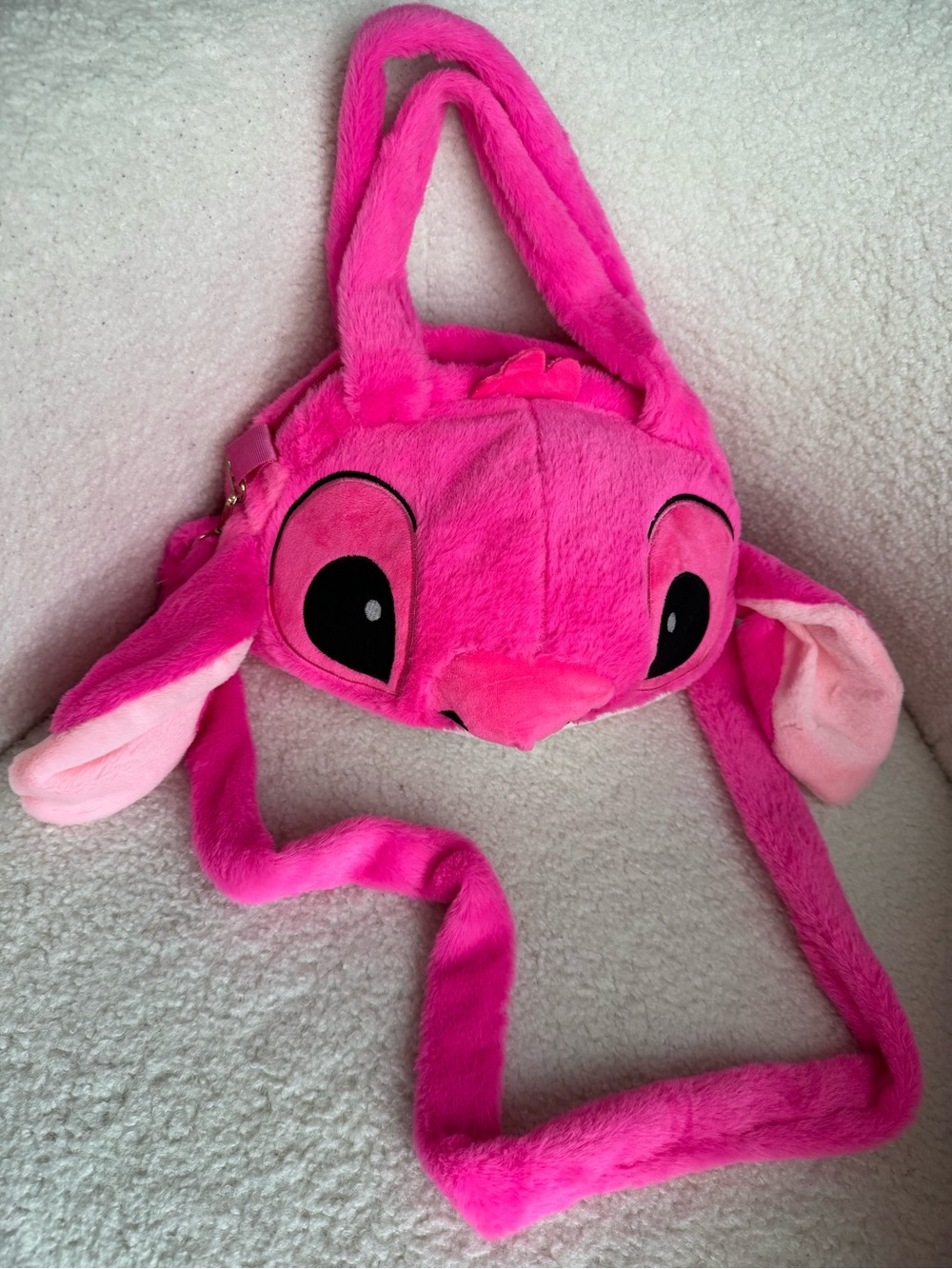 Stitch Plush Pink Crossbody Bag for Kids